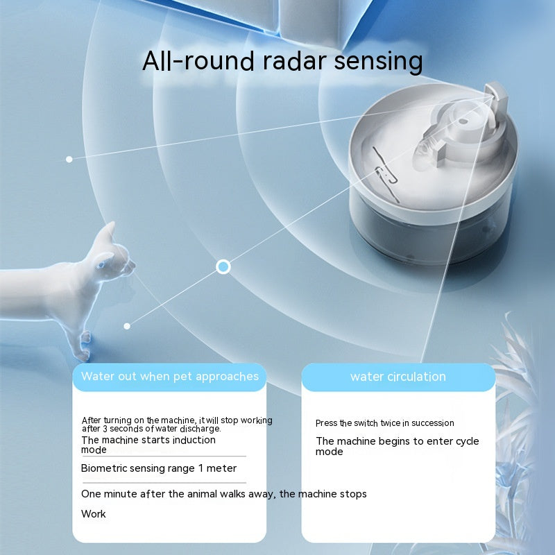 Wireless Cat Water Fountain with induction charging
