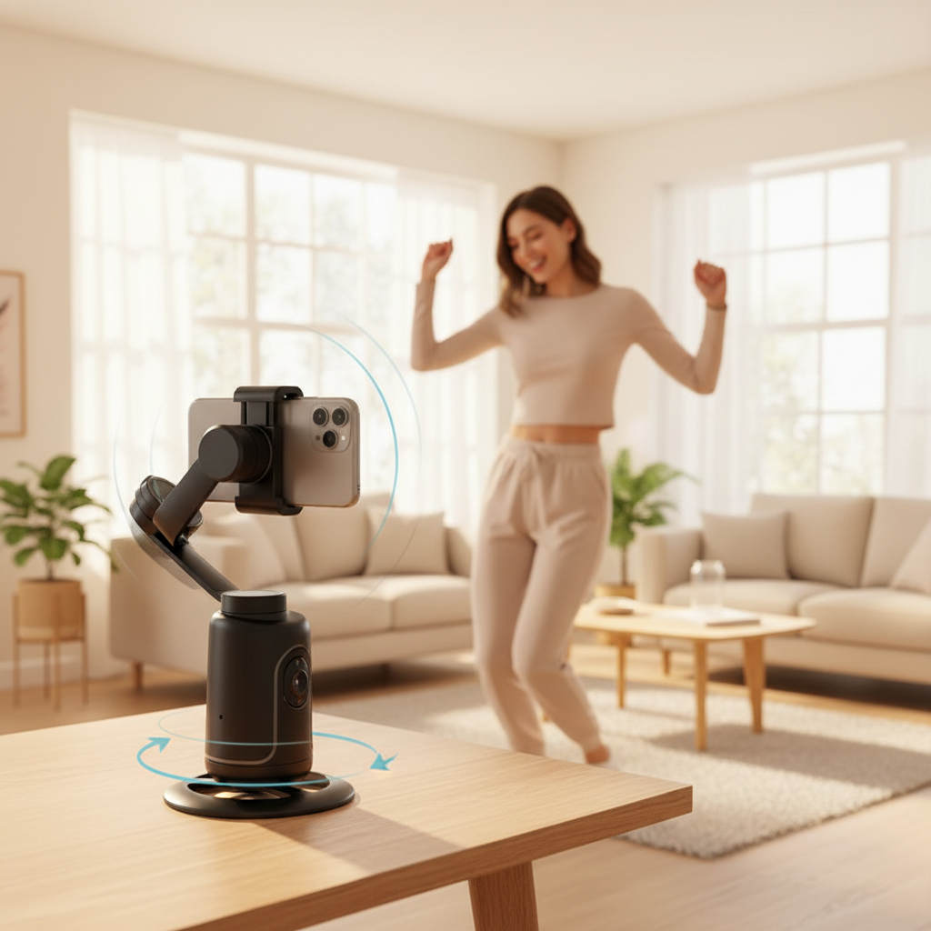 AI Face Tracking Phone Gimbal — Hands-Free 360° Filming